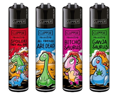 Clipper Feuerzeuge Set Dinosaurier